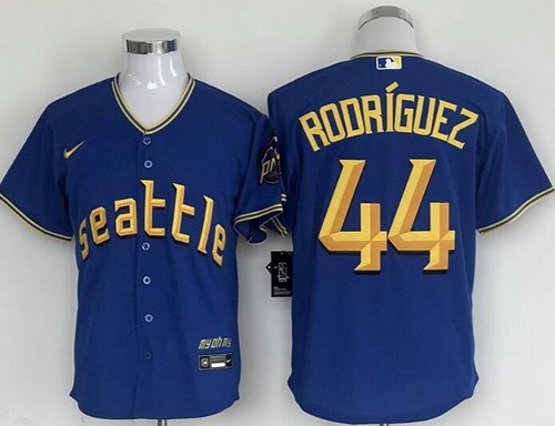 Men's Seattle Mariners #44 Julio Rodriguez Blue 2023 City Cool Base Jersey