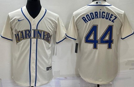 Men's Seattle Mariners #44 Julio Rodriguez Gream Cool Base Jersey