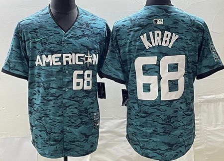 Men's Seattle Mariners #68 George Kirby Aqua 2023 All Star Cool Base Jersey