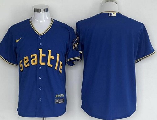 Men's Seattle Mariners Blank Blue 2023 City Cool Base Jersey