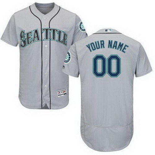 Men's Seattle Mariners Customized Gray FlexBase Jersey