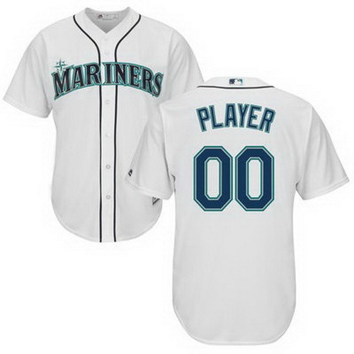 Men's Seattle Mariners Customized White Cool Base Jersey
