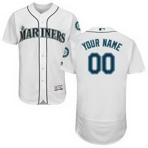 Men's Seattle Mariners Customized White FlexBase Jersey