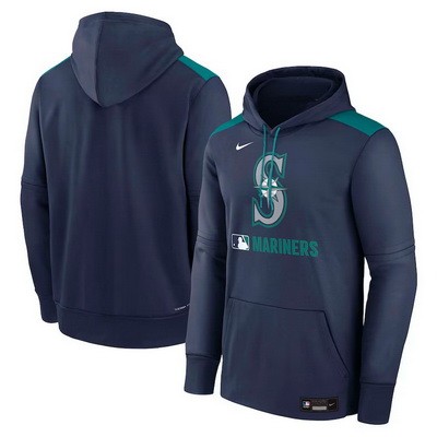 Men's Seattle Mariners Navy Authentic Collection Performance Pullover Hoodie