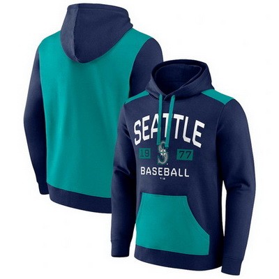 Men's Seattle Mariners Navy Green Chip In Pullover Hoodie