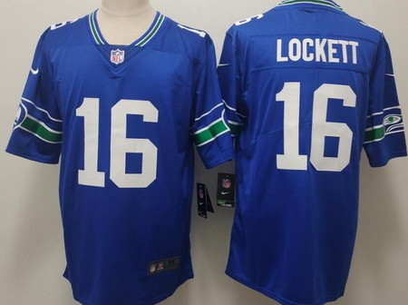Men's Seattle Seahawks #16 Tyler Lockett Limited Blue Vapor Jersey