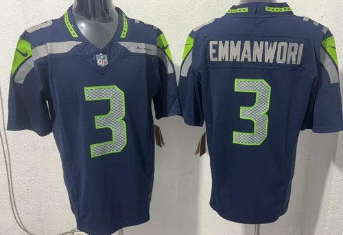Men's Seattle Seahawks #3 Nick Emmanwori Limited Navy FUSE Vapor Jersey