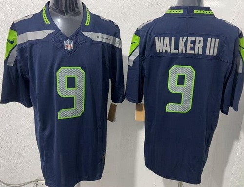 Men's Seattle Seahawks #9 Kenneth Walker III Limited Navy FUSE Vapor Jersey