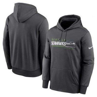 Men's Seattle Seahawks Anthracite Prime Logo Name Split Pullover Hoodie