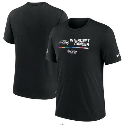 Men's Seattle Seahawks Black 2022 Crucial Catch Performance T Shirt