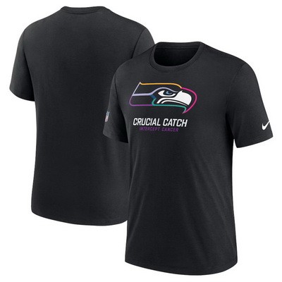 Men's Seattle Seahawks Black 2024 Crucial Catch T Shirt