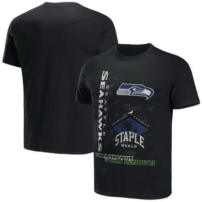 Men's Seattle Seahawks Black NFL x Staple World Renowned T Shirt