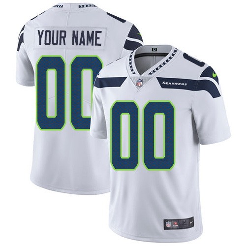Men's Seattle Seahawks Customized Limited White Vapor Untouchable Jersey