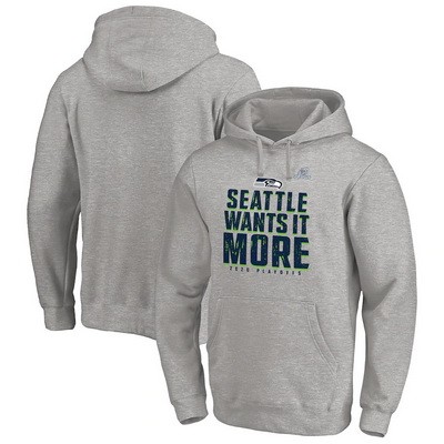 Men's Seattle Seahawks Gray 2020 NFL Playoffs Bound Shift Pullover Hoodie