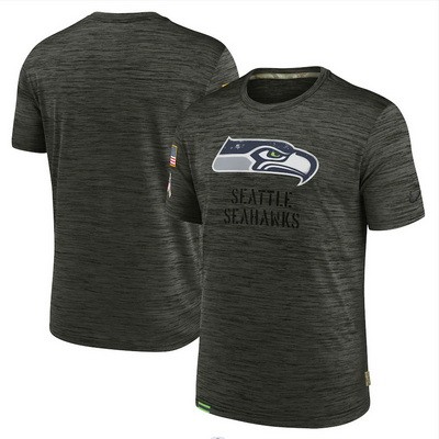 Men's Seattle Seahawks Gray 2022 Salute to Service Velocity Team T Shirt