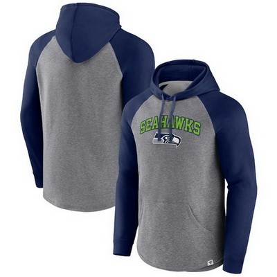 Men's Seattle Seahawks Gray By Design Raglan Pullover Hoodie