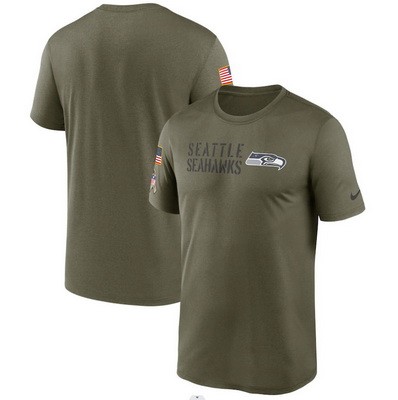 Men's Seattle Seahawks Olive 2022 Salute to Service Legend Team T Shirt