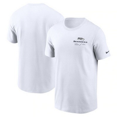 Men's Seattle Seahawks White Sideline Infograph Lockup Performance T Shirt