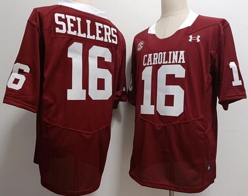 Men's South Carolina Gamecocks #16 LaNorris Sellers Red Alternate College Football Jersey