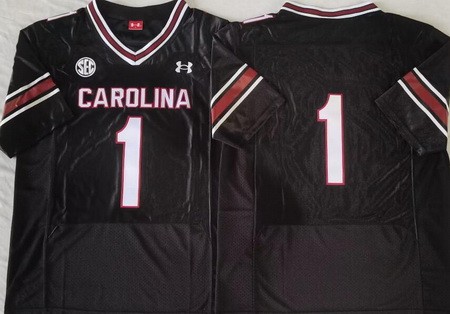 Men's South Carolina Gamecocks #1 Black College Football Jersey