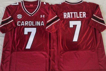 Men's South Carolina Gamecocks #7 Spencer Rattler Red College Football Jersey