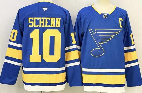 Men's St Louis Blues #10 Brayden Schenn Light Blue Authentic Jersey