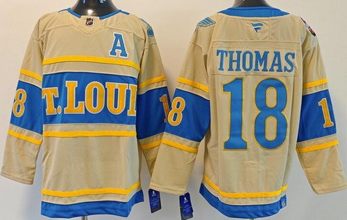Men's St Louis Blues #18 Robert Thomas Cream 2025 Winter Classic Authentic Jersey