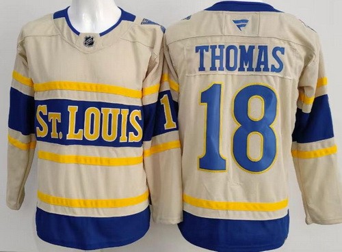 Men's St Louis Blues #18 Robert Thomas Cream 2025 Winter Classic Authentic Jersey