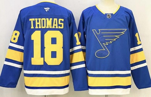 Men's St Louis Blues #18 Robert Thomas Light Blue Authentic Jersey