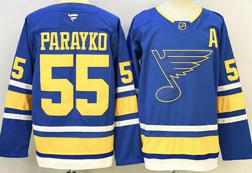 Men's St Louis Blues #55 Colton Parayko Light Blue Authentic Jersey