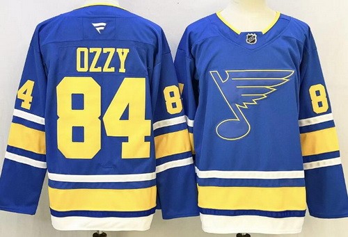 Men's St Louis Blues #84 Ozzy Osbourne Light Blue Authentic Jersey