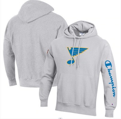 Men's St Louis Blues Gray Champion O&B Capsule II Pullover Hoodie