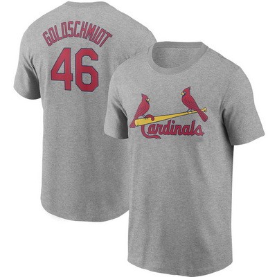 Men's St Louis Cardinals #46 Paul Goldschmidt Gray Printed T Shirt 112116