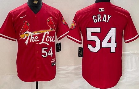 Men's St Louis Cardinals #54 Sonny Gray Red 2024 City Connect Limited Jersey