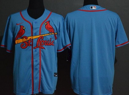 Men's St Louis Cardinals Blank Blue Cool Base Jersey