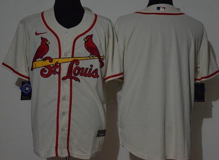 Men's St Louis Cardinals Blank Cream 2020 Cool Base Jersey