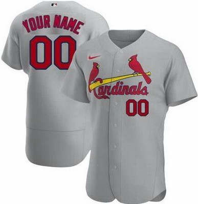 Men's St Louis Cardinals Customized Gray Authentic Jersey