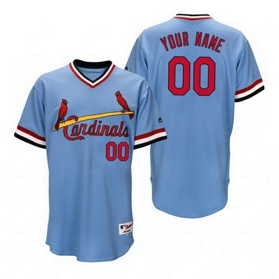 Men's St Louis Cardinals Customized Light Blue 1984 Turn Back The Clock Jersey