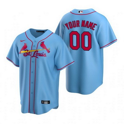 Men's St Louis Cardinals Customized Light Blue Alternate 2020 Cool Base Jersey
