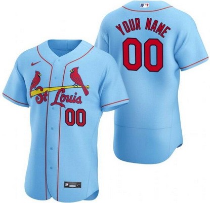 Men's St Louis Cardinals Customized Light Blue Authentic Jersey