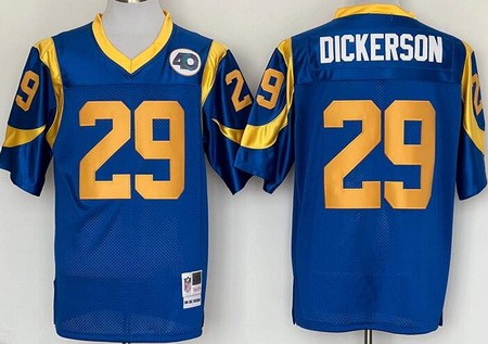 Men's St Louis Rams #29 Eric Dickerson Blue Throwback Jersey