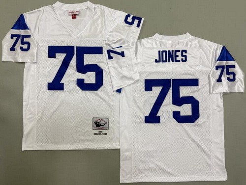 Men's St Louis Rams #75 Deacon Jones White 1969 Throwback Jersey