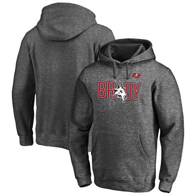 Men's Tampa Bay Buccaneers #12 Tom Brady Gray Pullover Hoodie 210318