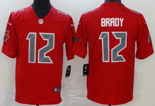 Men's Tampa Bay Buccaneers #12 Tom Brady Limited Red Rush Jersey