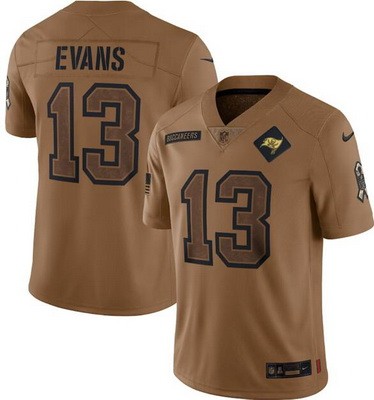 Men's Tampa Bay Buccaneers #13 Mike Evans Limited Brown 2023 Salute To Service Jersey