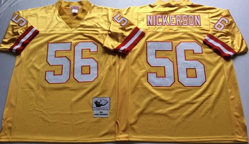 Men's Tampa Bay Buccaneers #56 Hardy Nickerson Yellow Throwback Jersey