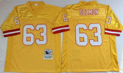 Men's Tampa Bay Buccaneers #63 Lee Roy Selmon Yellow Throwback Jersey