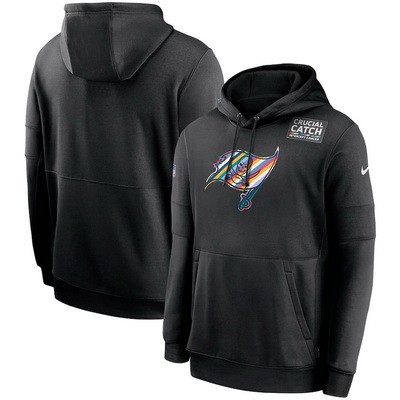 Men's Tampa Bay Buccaneers Black Crucial Catch Sideline Performance Pullover Hoodie