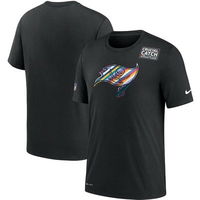 Men's Tampa Bay Buccaneers Black Crucial Catch Sideline Performance T Shirt 403