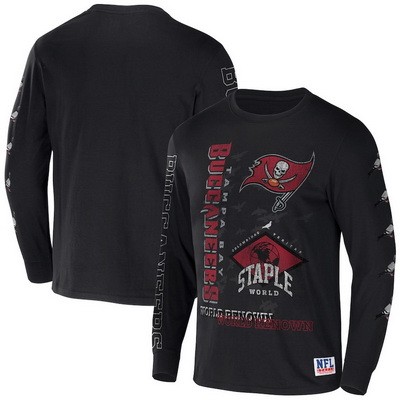 Men's Tampa Bay Buccaneers Black NFL x Staple World Renowned Long Sleeve T Shirt